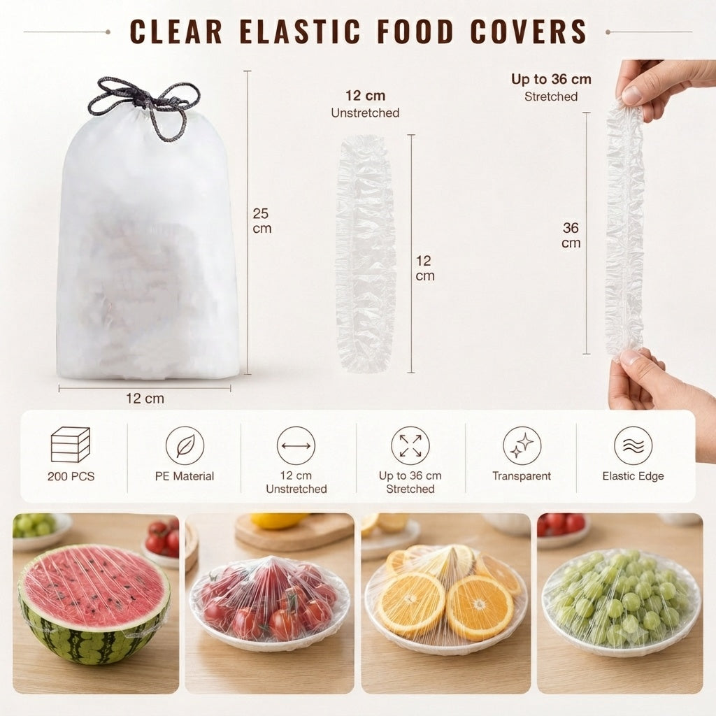 ๐ฅ 100-Pack Disposable Stretch Film for Bowls & Plates | Stretchy Container Lids | Alternative to Plastic Wrap for Food Storage