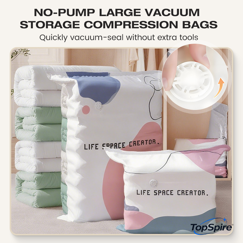 🥳LAST DAY BUY 3 GET 2 FREE!!💞TopSpire® 50K+ SOLD!🧳💨 No‑Pump Vacuum Storage Bags