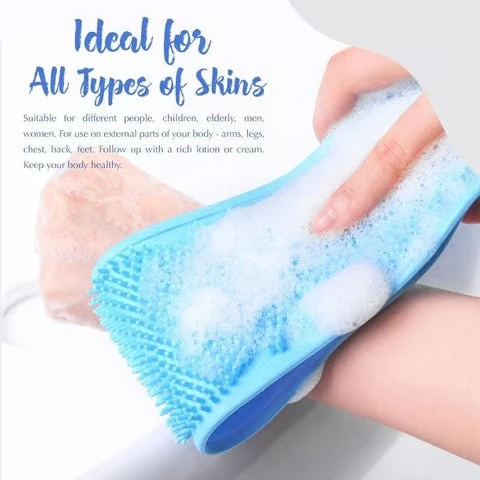 🔥Limited Time 49% OFF🚿 Dual Handle Silicone Back Scrub Strap | Deep Exfoliating Shower Brush