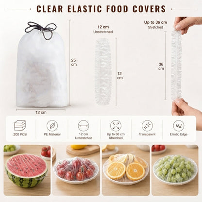 🔥 100-Pack Disposable Stretch Film for Bowls & Plates | Stretchy Container Lids | Alternative to Plastic Wrap for Food Storage