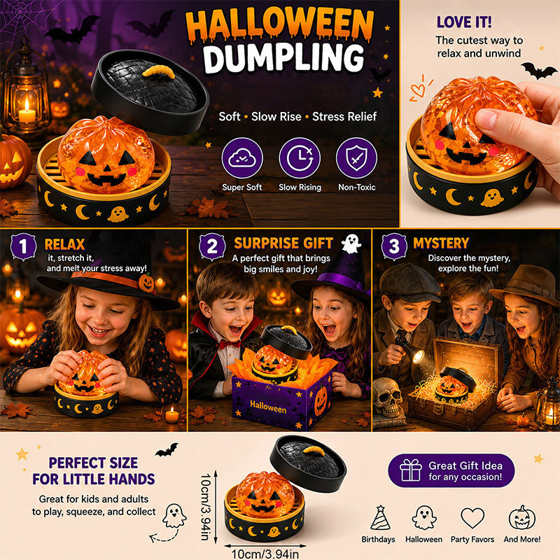 2026 NEW Upgraded 2.0🏆🌎Ends Today: 50% OFF! ⏰🎃 Halloween Dumpling Squeeze Squishy Toy
