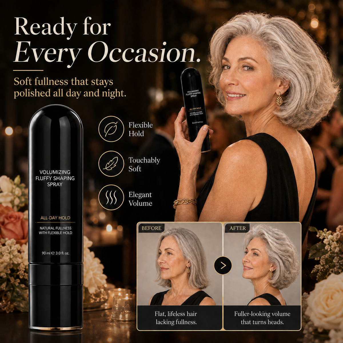 Last Day Promotion 50% OFF🔥Fluffy Hair Shaping Spray Long Lasting Volumizing Mist with Peach Fragrance