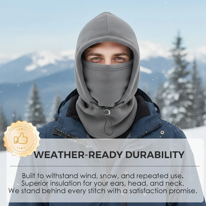 Windproof Fleece Balaclava Ski Mask with Drawstring
