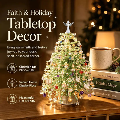 ⏰Last day 49% OFF🔥DIY Beaded Christmas Tree Kit, Hand‑Made Mini Crystal Bead Xmas Tree Craft Set 🎄