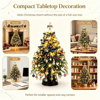 ⏰Last day 49% OFF🔥DIY Beaded Christmas Tree Kit, Hand‑Made Mini Crystal Bead Xmas Tree Craft Set 🎄