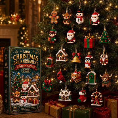 ⏳ Last day to save 50% – 🎄 24-Day Mini Christmas Ornament Advent Calendar | buildable designs with hanging loops 🧱
