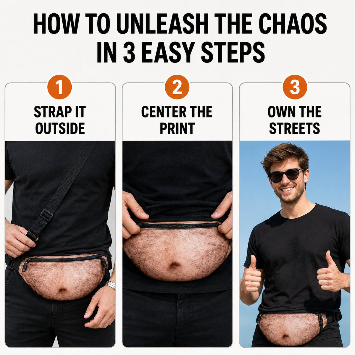 🔥Last Day 50% OFF - 3D Prank Dad Bod Waist Bag