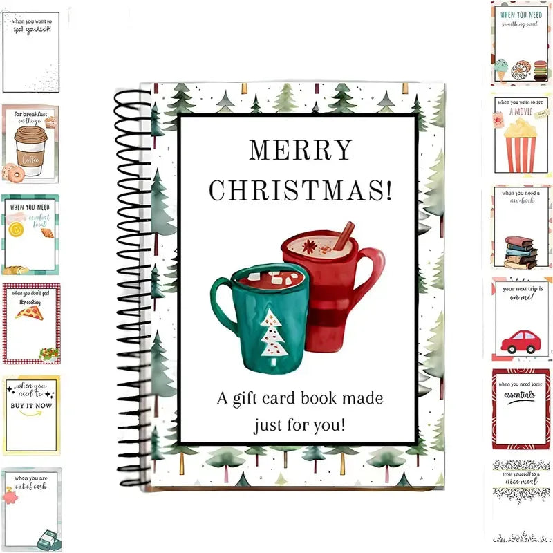 🔥🎁49% OFF!!!-Ready for Christmas!🎅Christmas Gift Card Booklet -👍DIY Spiral-Bound Christmas Gift Card Holder Book