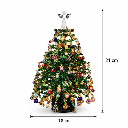 ⏰Last day 49% OFF🔥DIY Beaded Christmas Tree Kit, Hand‑Made Mini Crystal Bead Xmas Tree Craft Set 🎄