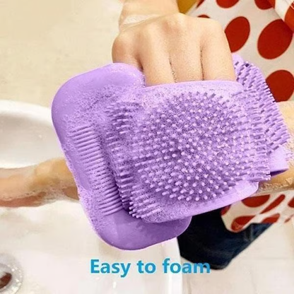 🔥Limited Time 49% OFF🚿 Dual Handle Silicone Back Scrub Strap | Deep Exfoliating Shower Brush