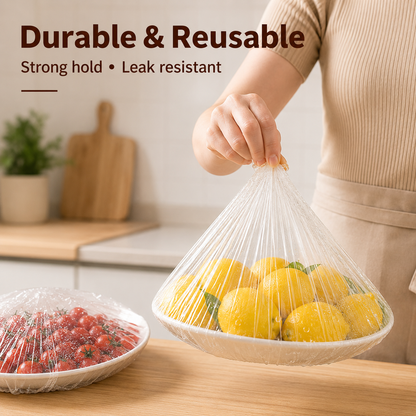 🔥 100-Pack Disposable Stretch Film for Bowls & Plates | Stretchy Container Lids | Alternative to Plastic Wrap for Food Storage