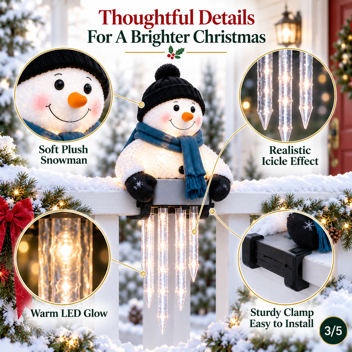 🔥Last Day 50% OFF -☃️WinterGlow Snowman Icicle Light Decor