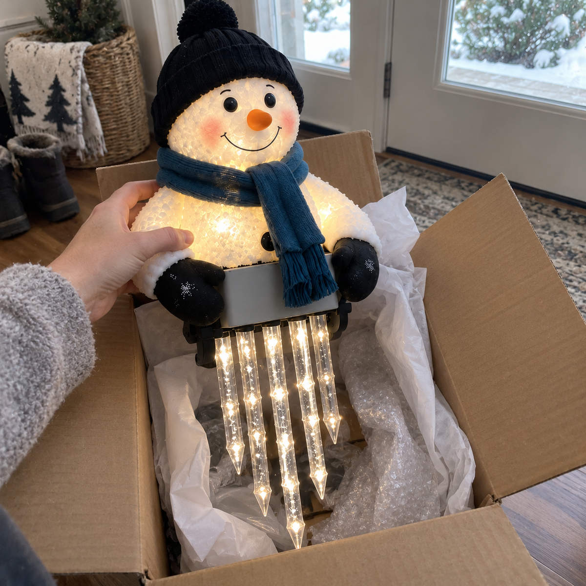 🔥Last Day 50% OFF -☃️WinterGlow Snowman Icicle Light Decor