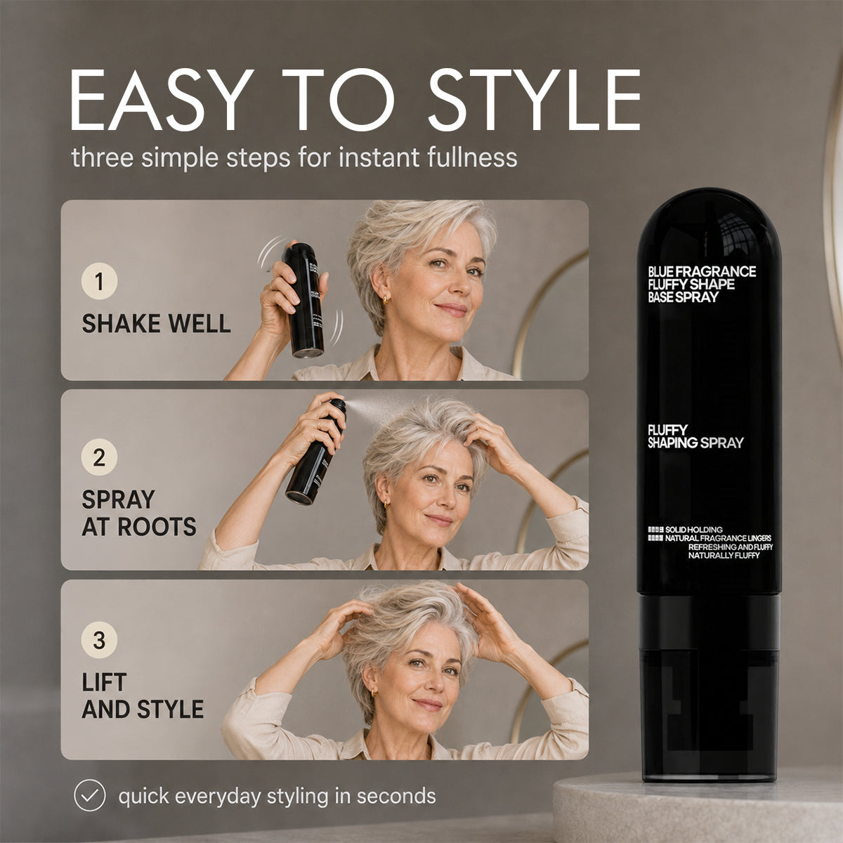 Last Day Promotion 50% OFF🔥Fluffy Hair Shaping Spray Long Lasting Volumizing Mist with Peach Fragrance