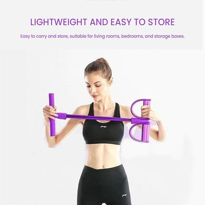 Multifunction Pedal Resistance Band Trainer 8 Tube Full Body Fitness Exercise Equipment