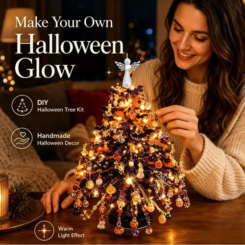 ⏰Last day 49% OFF🔥DIY Beaded Christmas Tree Kit, Hand‑Made Mini Crystal Bead Xmas Tree Craft Set 🎄