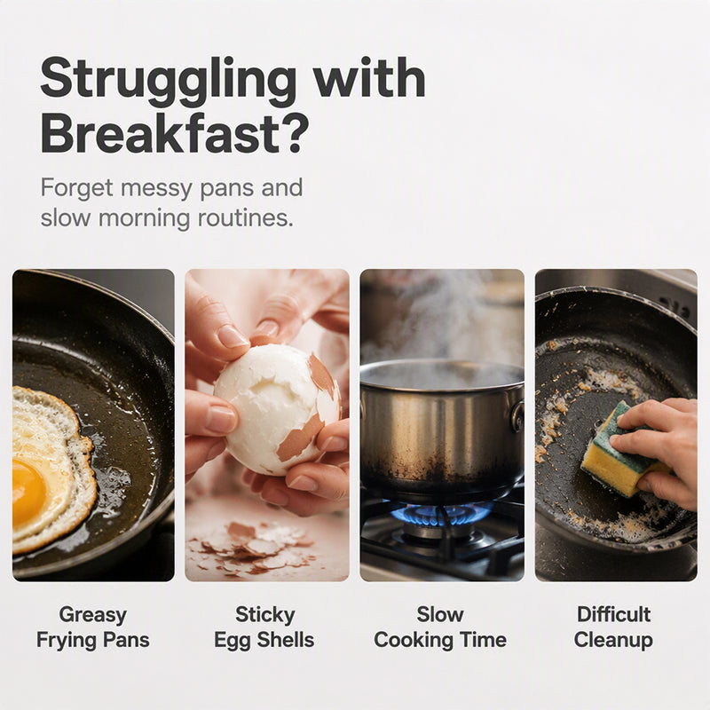 🥚✨ BUY 2 GET 1 FREE! Dual-Cavity Microwave Egg Poacher | Quick & Healthy Breakfast in Minutes 🍳