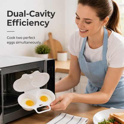 🥚✨ BUY 2 GET 1 FREE! Dual-Cavity Microwave Egg Poacher | Quick & Healthy Breakfast in Minutes 🍳